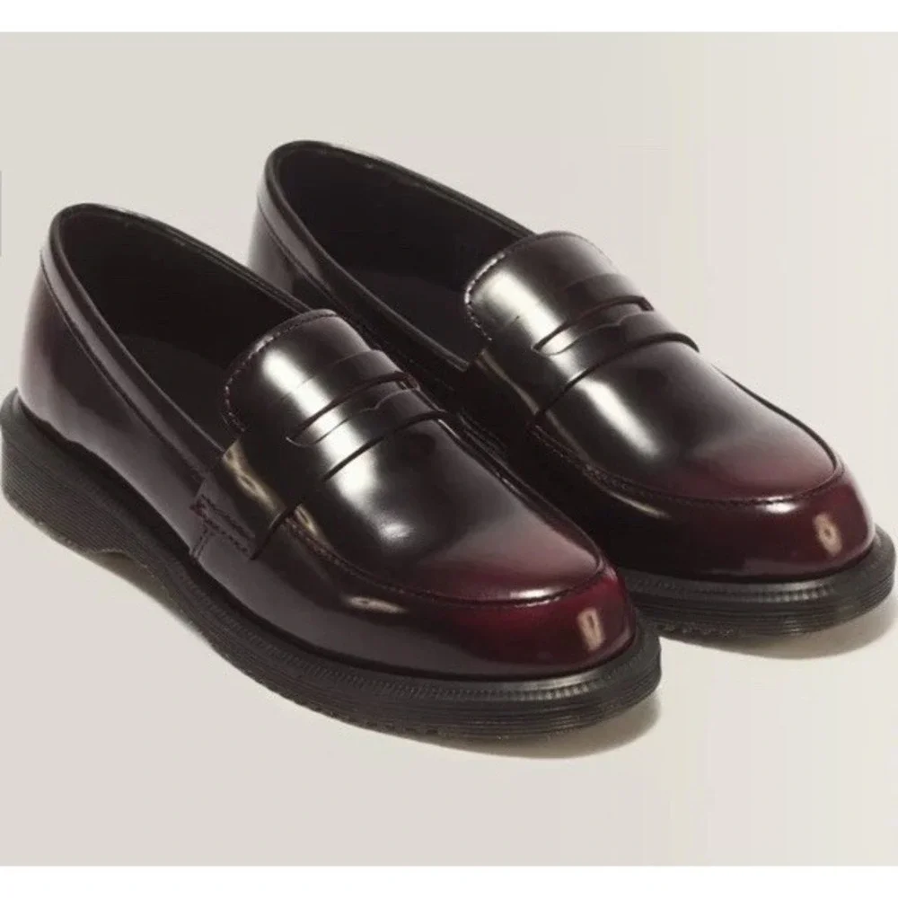 New Dr. Martens Temara Women's 6 Black Cherry Red Arcadia Penny Loafers 37 $130
